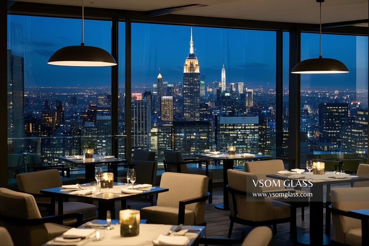 Security Laminated Glass Curtain Wall for High-Rise Restaurant